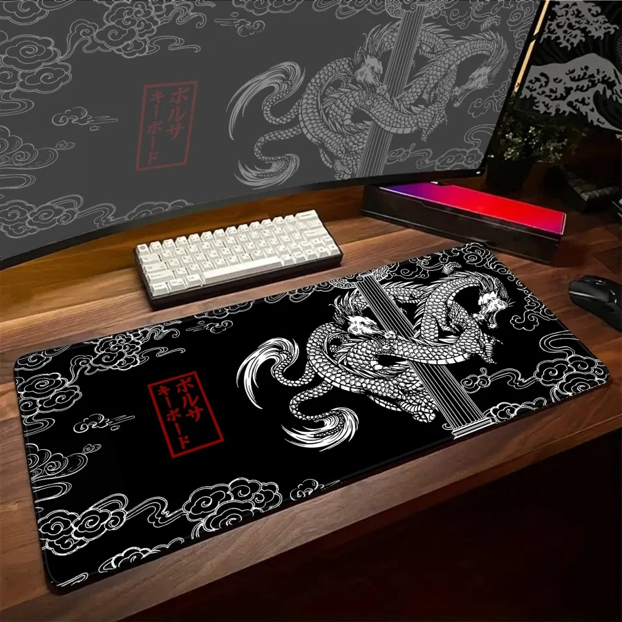 

ONI Mousepad Kawaii Dragon Mouse Pad Large Gaming Desk Pad Cartoon Keyboard Gamer Mat Desk Protector Pc Desk Gaming Mousepads
