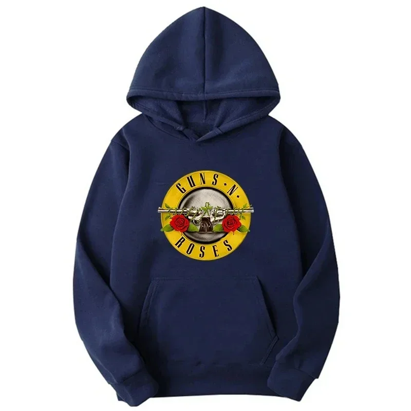 Men Guns N Roses Printed Hoodies Cotton Hard Rock Band Men And Women Pullover Hip Hop Clothing Environmental protection