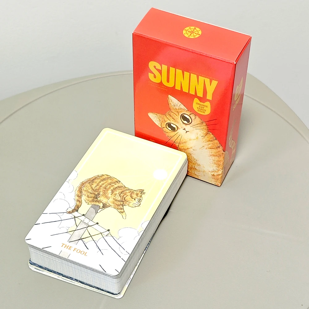 

Sunny Orange Cat Tarot - Whimsical Cartoon Kitty Tarot Deck for Beginners 78 Pcs Tarot Cards 10.3*6cm