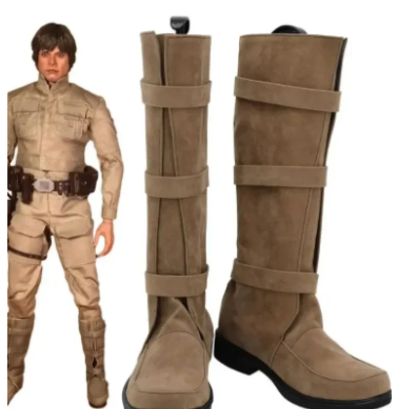 Luke Skywalker stivali Cosplay scarpe in pelle su misura di qualsiasi dimensione per uomo e donna