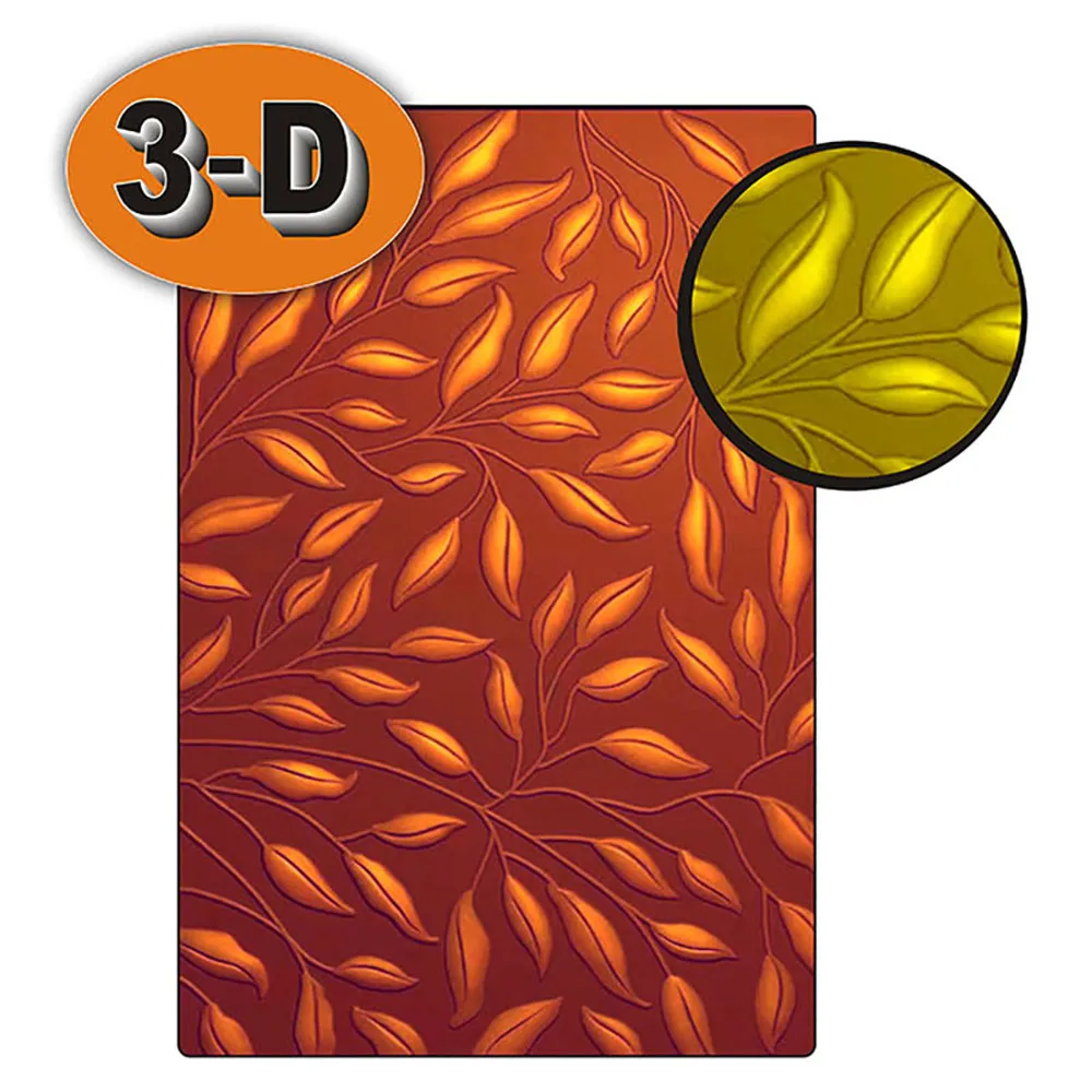 3D Embossing Folder Leafy Doodle Background for DIY Scrapbooking Adding Textured Paper Handmade Letter  Greeting Card Crafting