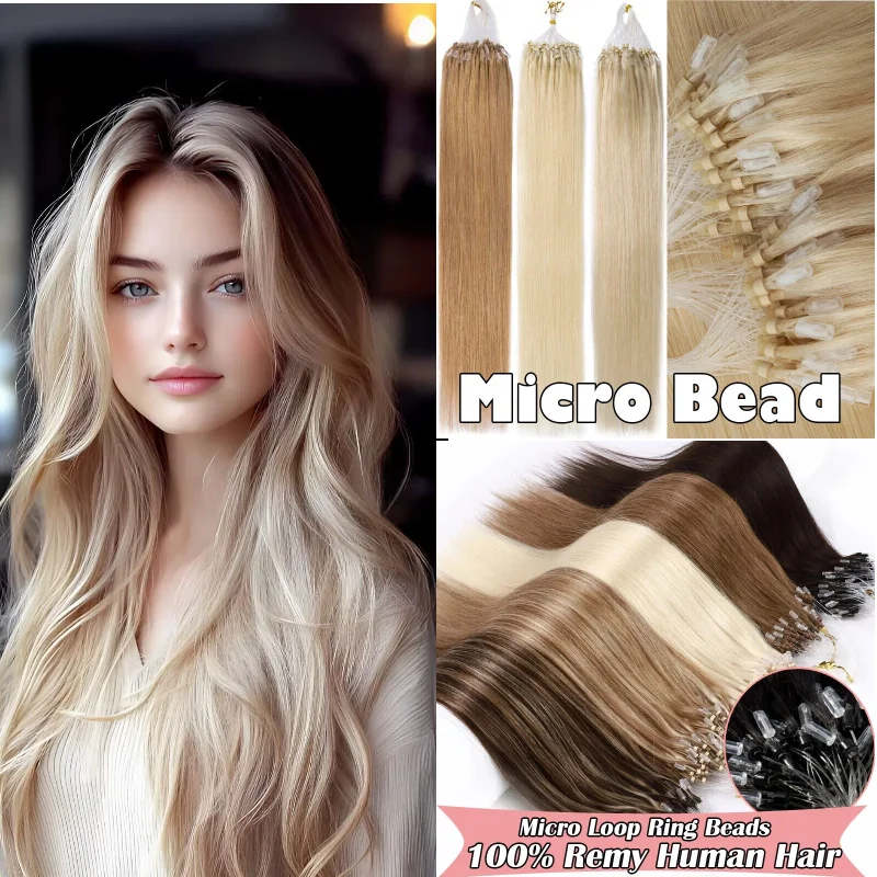 real-human-hair-micro-loop-hairpiece-100-strands-14inch-2-60-quick-apply-for-party-glam-volume-factory-dropship