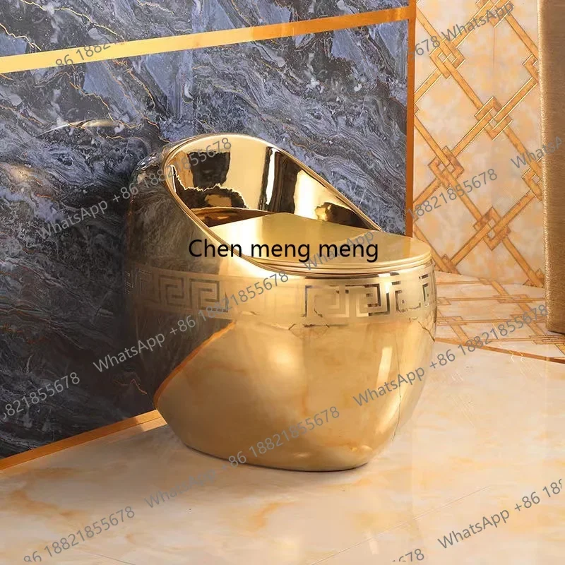 A50 Gold toilet Egg-shaped electroplated yellow-gold toilet Hotel bathroom European ceramic flush toilet