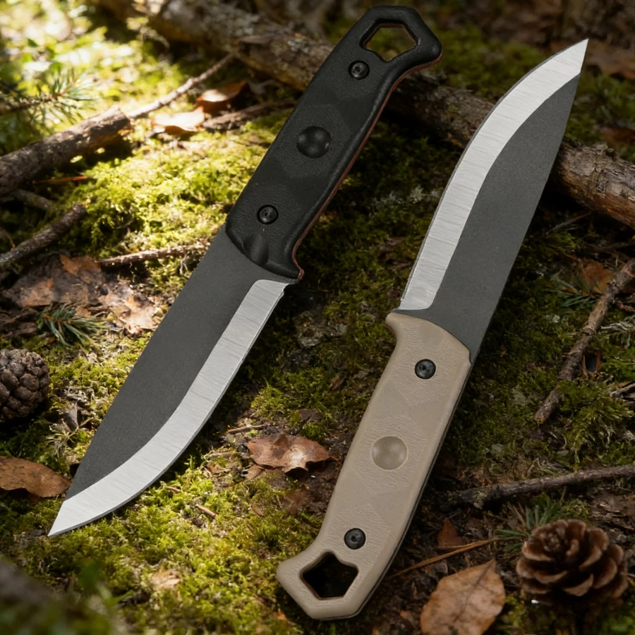 

Brakimo Stainless Steel D2 Straight Knife Nylon Fiberglass Handle Camping and Mountaineering Defense Equipment Picnic Knife