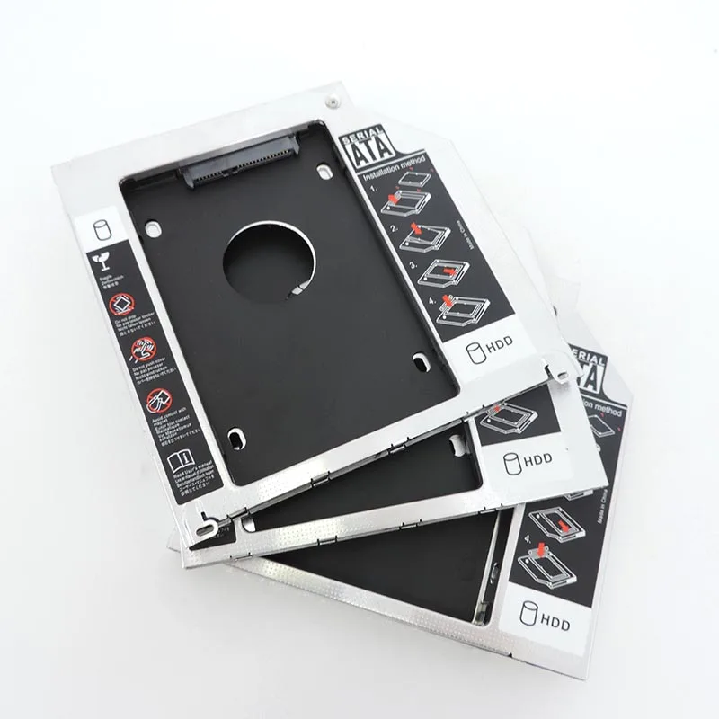 Alluminio 2nd Second Hdd Caddy 9.5mm 12.7mm Optibay SATA 3.0 2.5 ''SSD DVD CD-ROM adattatore per custodia custodia per disco rigido