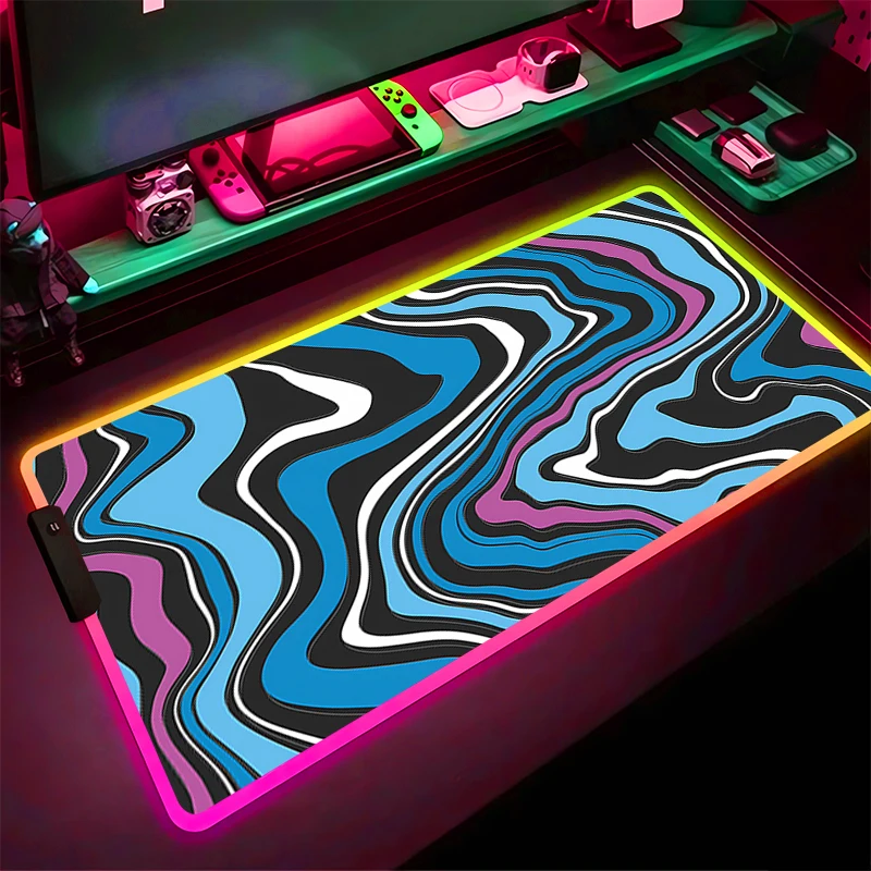 

RGB Mouse Pad Strata Liquid Non-Slip Rubber Edge locking mousepads Game play mats notebook computer Fashion tide Home Decor