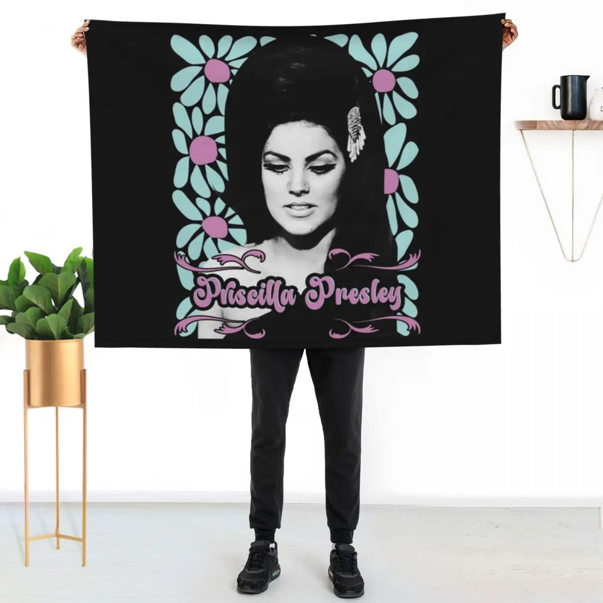 

priscilla presley Throw Blanket Soft Warm Blanket Gift for Men Women Adults