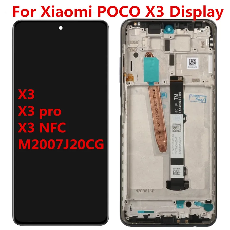 

For XIAOMI POCO X3 NFC Lcd Display Touch Screen Digitizer Assembly Parts For XIAOMI POCO X3 M2007J20CG display LCD