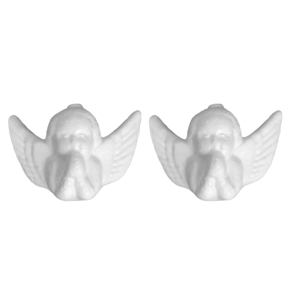 

24pcs Prayer Angel Decorations White Christmas Diy Angel Shape Ornaments Craft Foam Holiday Party Supplies