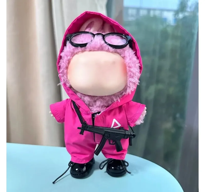 17cm Lafufu Clothes Outfit Accessories for The Monster Korea Kpop Lafufu Idol V1 V2 V3 Commando Jacket Clothing Pendant Mp5