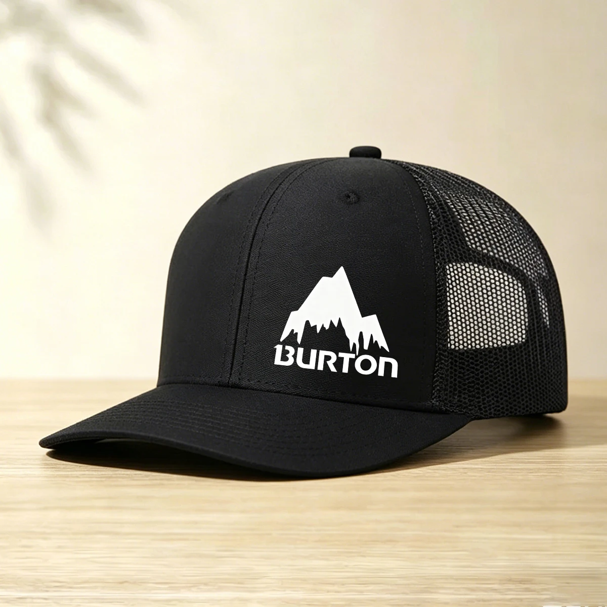1PC Burton Mountain Logo Truck Cap Breathable Mesh Baseball Cap Lightweight Outdoor Sun Hat Suitable for Both Men and Women