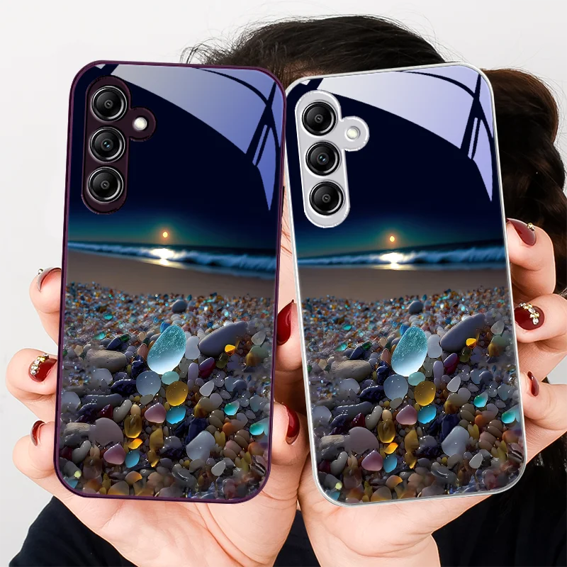 The Stones Of The Coast For Samsung Galaxy A01 02 03 Core A04 A14 4G A13 54 34 31 20 25 23 22 5G S21 Ultra S20 Glass Phone Case