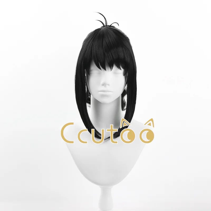 

Michiko Tendo Cosplay Wig Anime Game Role-playing Halloween Party Costume Props Synthetic Black Hair Chip a Ponytail