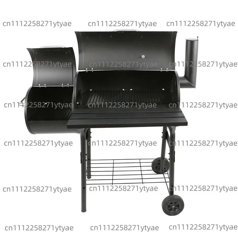 Double Sided Large Charcoal Smoked Barbecue Grill, Outdoor Household Thick American Style Barbecue Grill Camping Charcoal Grill