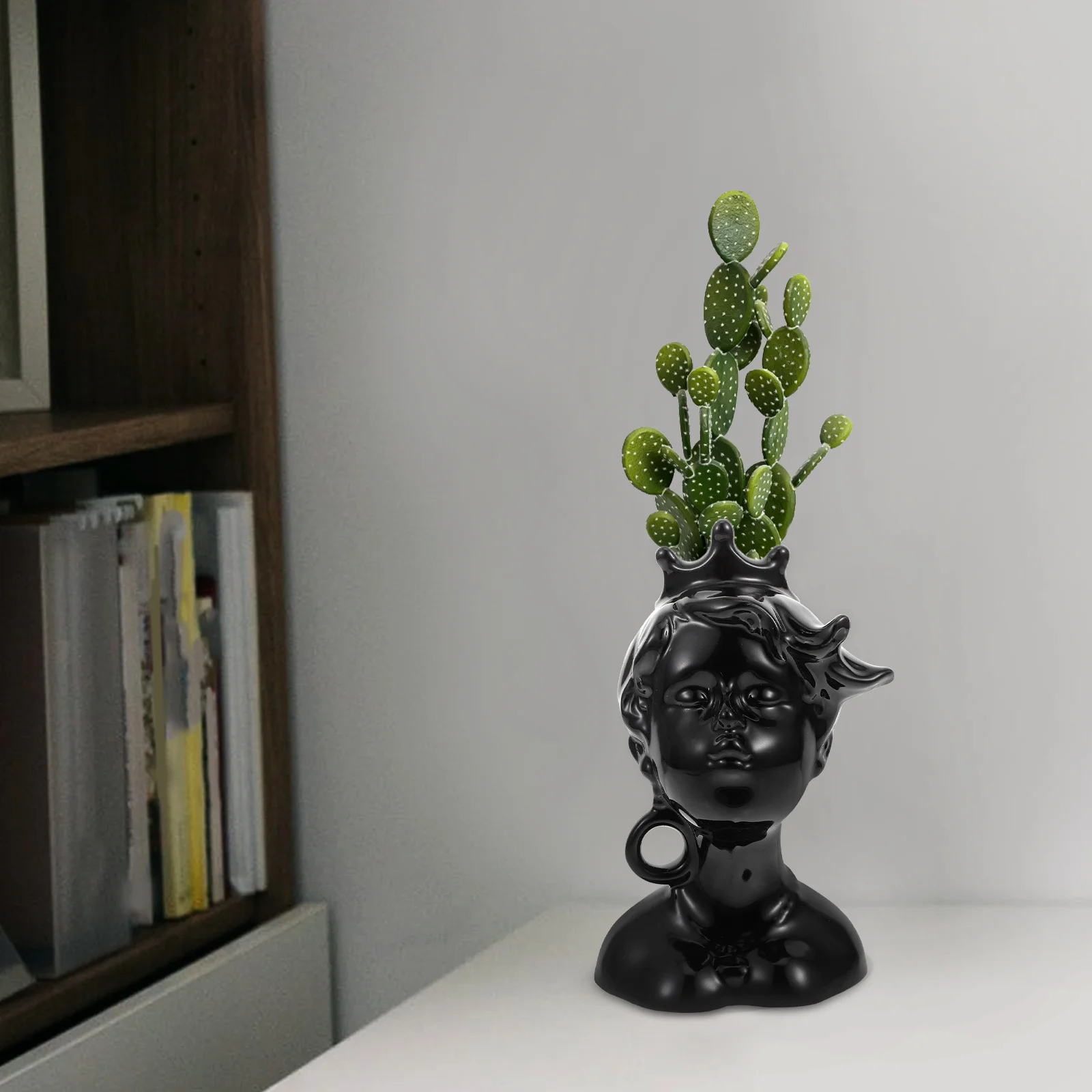 

Flower Holder Creative Face Shaped Vase Ceramic Handmade Flowers Household Floral Arrangement