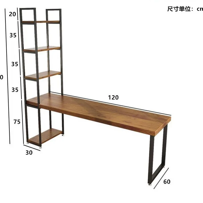 책장 통합 조합, 미니멀리스트 단단한 나무 학습 서예 테이블, 가정용 조명 럭셔리 모던