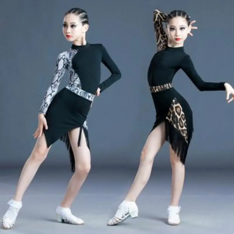 latin american dance training dresses Tops and Skirt Perfectional Girls Latin Stage Peformance Dancewear Dancing Costumes