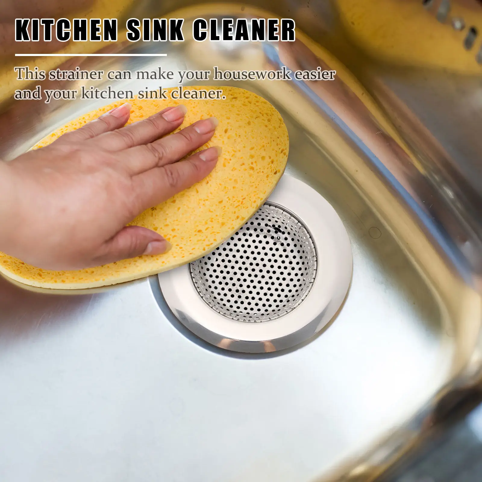 

2Pcs Stainless Steel Sink Filter Strainer Basket Hair Catcher for Kitchen Bathroom Drain Clog Prevention Sink Filter
