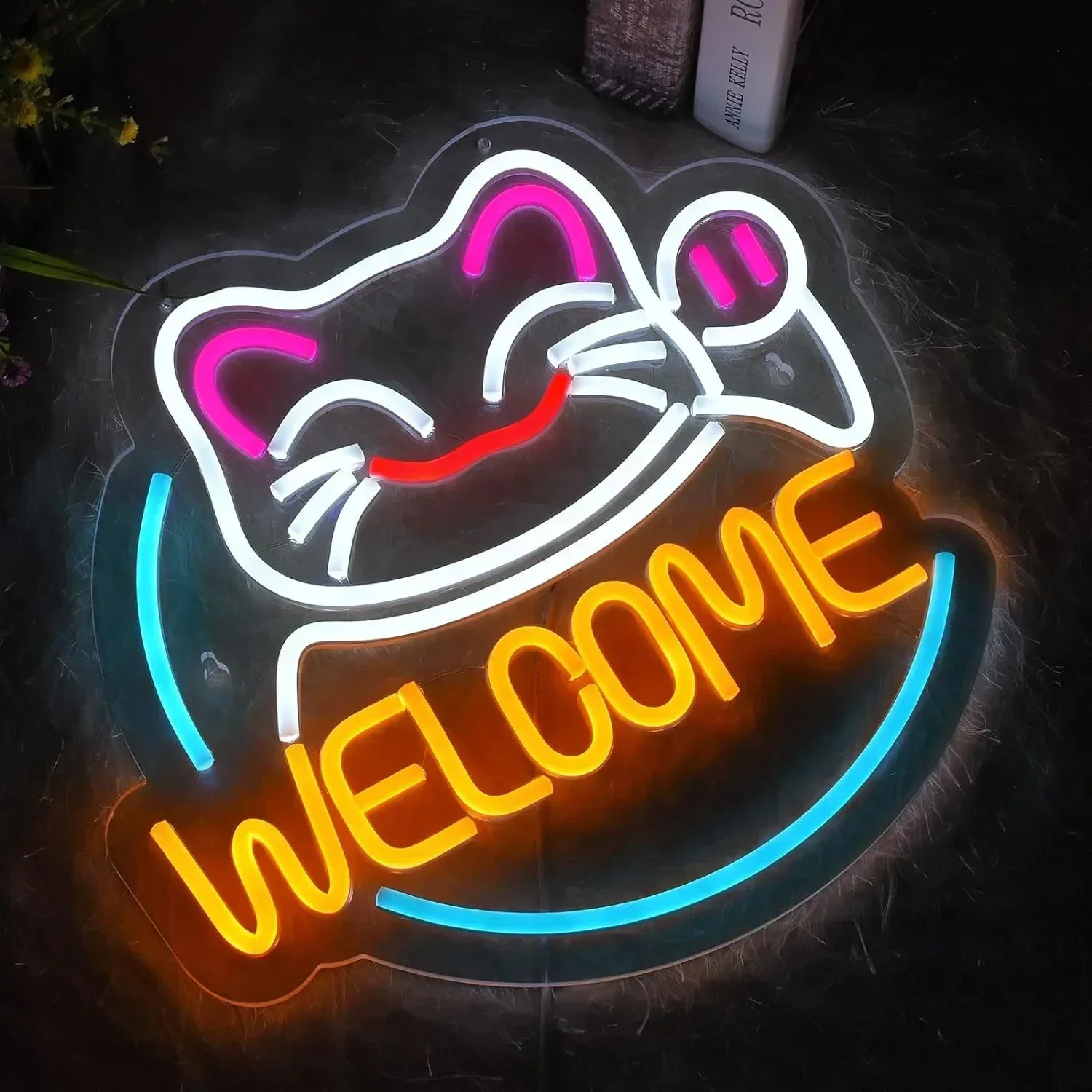 

Welcome Cat Neon Sign LED Neon Light for Shop Bar Party Pub Club Office Coffee Store Wall Art Door Gift for Shop Boss Usb Power