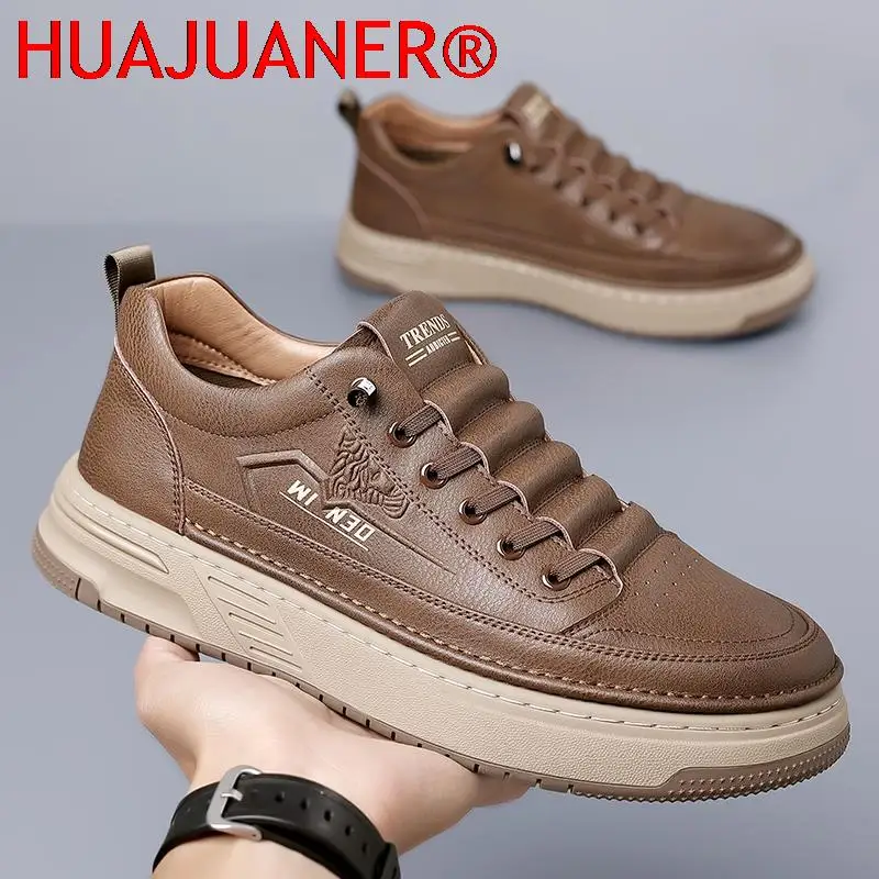 2025 ربيع الخريف جديد سميكة وحيد أكسفورد أحذية في الهواء الطلق أحذية رياضية الرجال حذاء للسير مسافات طويلة جلد طبيعي حذاء كاجوال للرجال