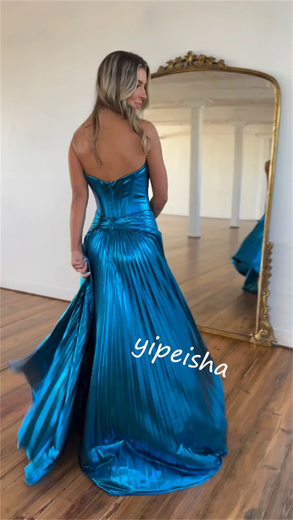  Evening  Sexy Casual  Satin Draped Engagement Straight Sweetheart Bespoke Occasion Gown Long Dresses