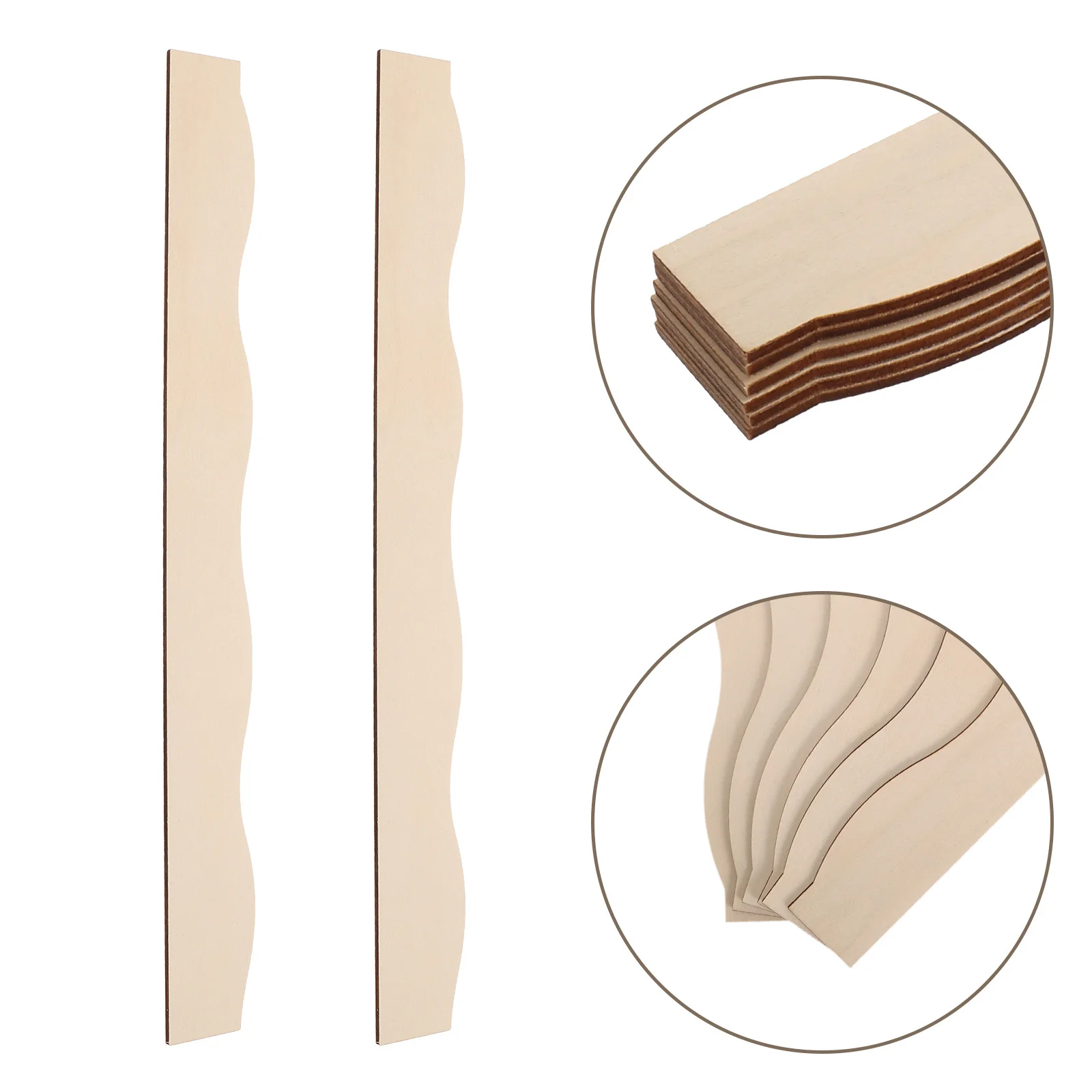 

24Pcs Wooden Border Decorative Trim - Unfinished Wave Edge Molding for DIY Cabinet Door Frame Kitchen Renovation Craft Projects