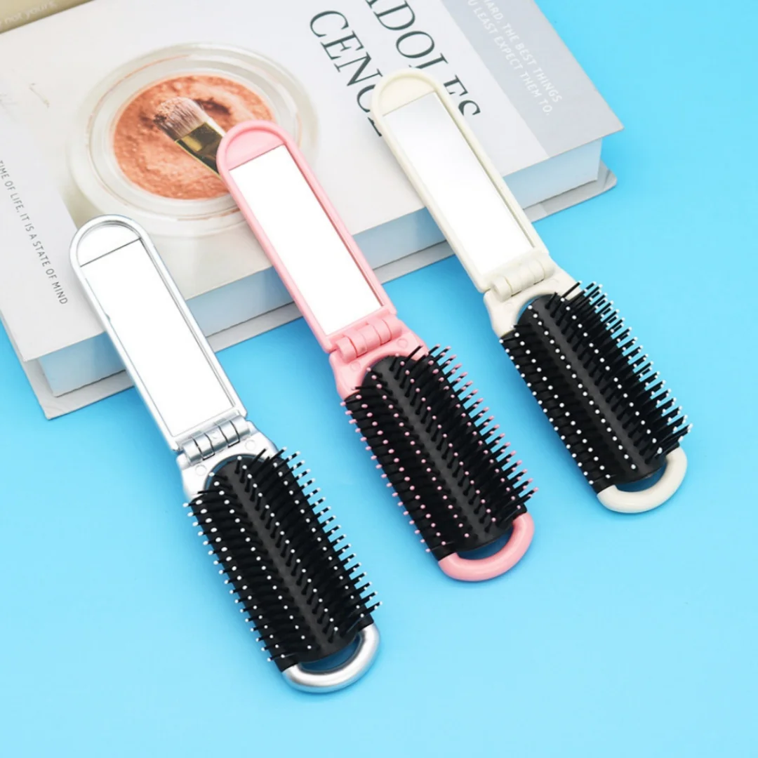

Foldable comb, mirror comb integrated massage comb, portable makeup mirror, mini girl airbag comb, multifunctional mirror comb