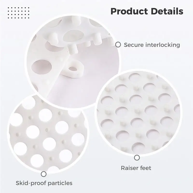 12Pcs Dry Deck Tiles Interlocking Floor Tiles Non-Slip Plastic Drainage Tiles Cushion For Wet Areas Bathroom Kitchen Balcony