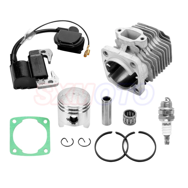 49CC 44-6 Engine Cylinder Head With Piston Pin Full Kit For 2 Stroke Mini Dirt Bike ATV Quad Pocket Bike