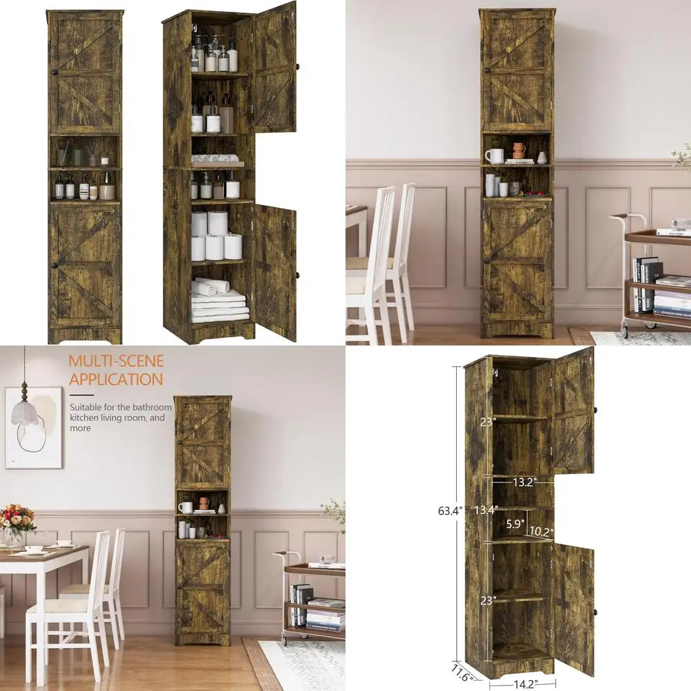 

Вертикальный узкий шкаф для хранения для небольших ванных комнат: регулируемые полки, для полотенец и туалетных принадлежностей, в ретро-стиле