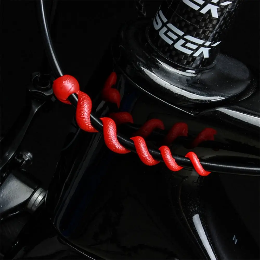 5Pcs Bike Brake Shift Line Cable Protective Sleeve Silicone MTB Road Bike Frame Spiral Opening Snake Wire Tube Protective Cover