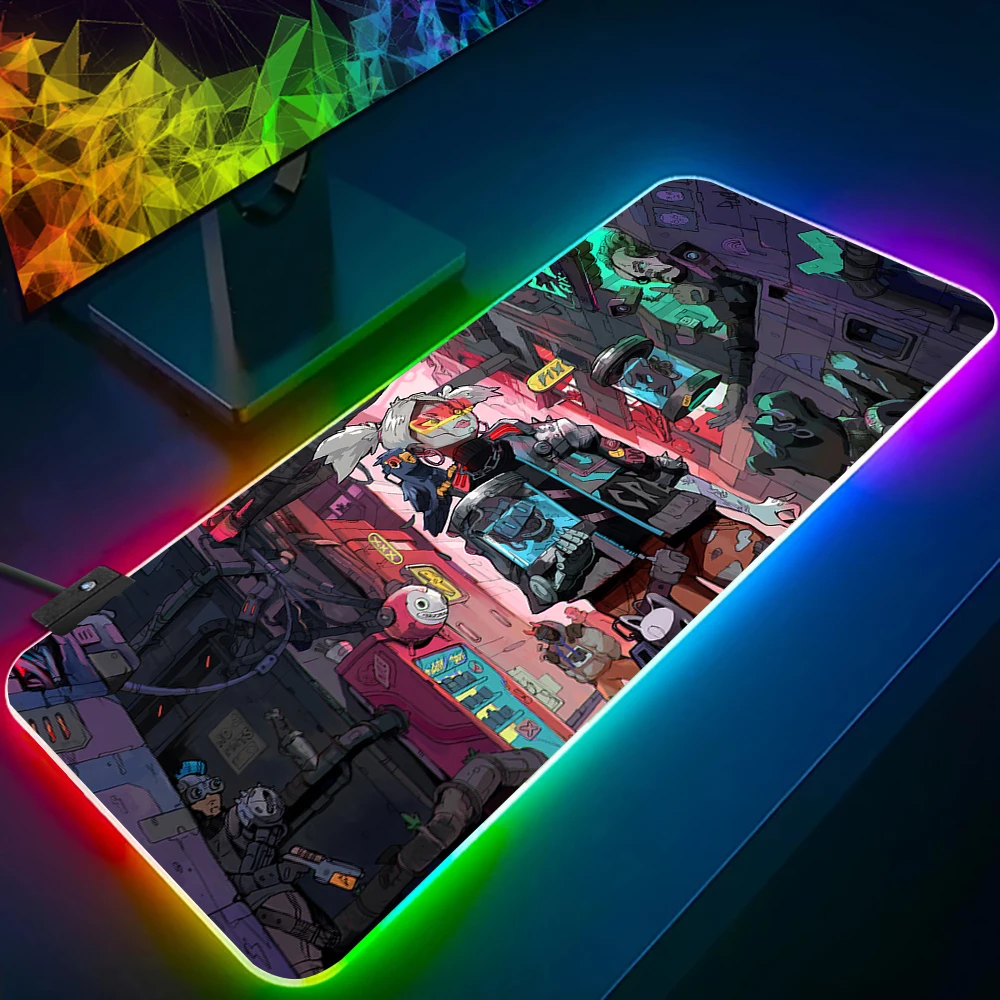 Imagem -05 - Cyberpunks Rgb Led Glowing Mouse Pad Teclado pc Gamer Mousepad Borracha Gaming Computer Mausepad C-cyberpunks