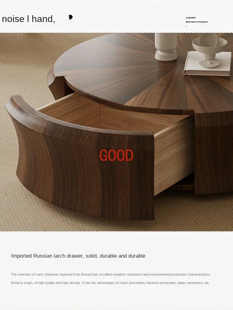 Home Minimalist High-Grade round Table  Light Luxury Silent Style Sofa and Tea Table