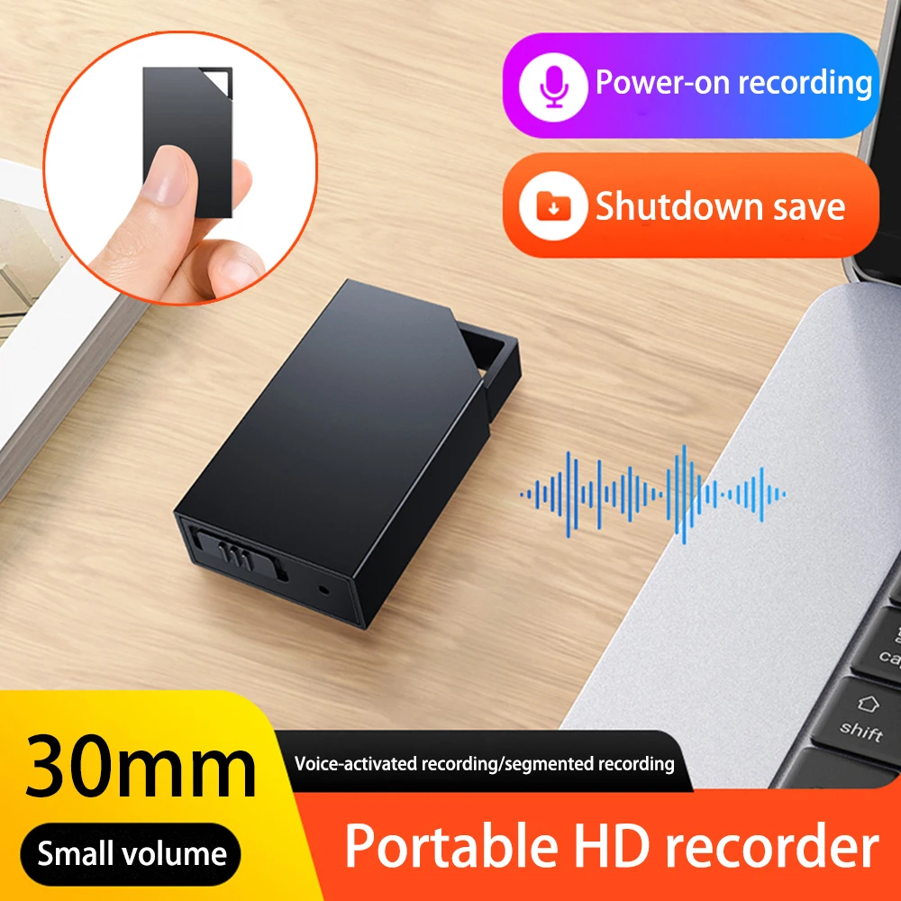 Ultra-Thin Mini Voice Recorder 8/16/32GB Sound Recorder Professional Sound Activated Dictaphone Noise Reduce Record MP3 Player