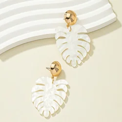 Colored Acrylic Leaf Drop Earrings For Women Girls Holiday Party Gift OL Geometric Ear Accessories Fashion Jewelry CE188