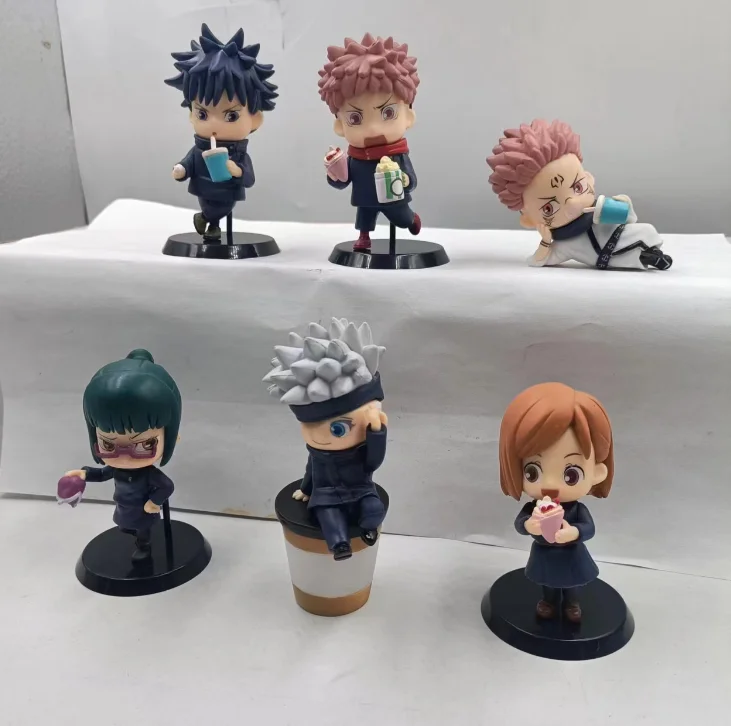 6pcs/set Anime Jujutsu Kaisen Satoru Gojo Itadori Yuji Model Figure Toys 9cm