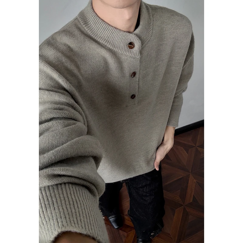 Winter Sweater Men Warm Fashion Casual Knitted Pullover Men Korean Loose Black Long Sleeved Sweater Mens Jumper Clothes M-3XL