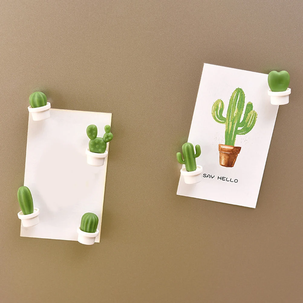 

12 Pcs Cactus Fridge Magnets Stickers Home Decoration Magnetic Cute Realistic Design for Refrigerator Metal Door Whiteboard