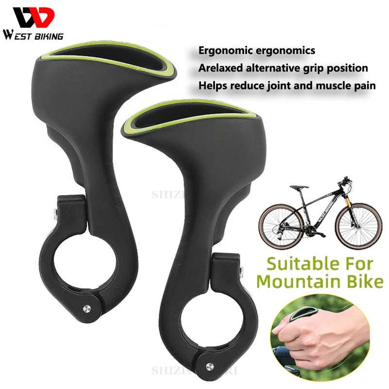 MTB Bicycle Bar Ends Ergonomic Design Mountain Bike Handlebar 22.2mm Nylon Inner Handle Bar Grips MTB Cover Handle