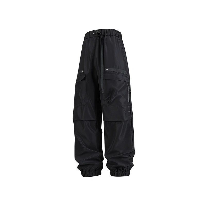 Autumn Solid Color Basic Work Pants Men's Loose Outdoor Hiking and Mountaineering Multi-pocket Sportswear Parachute Pants