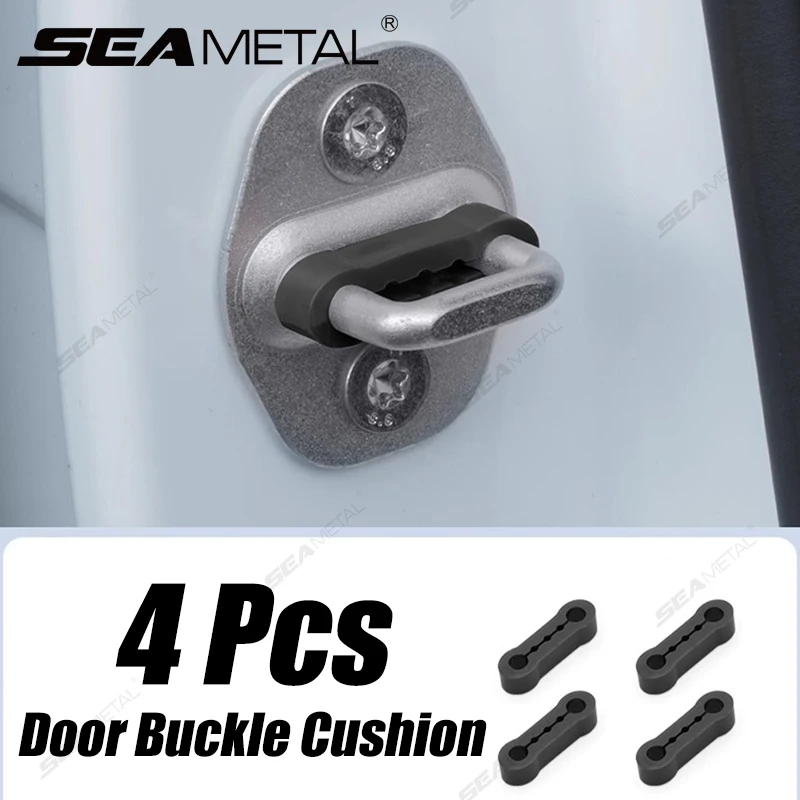 SEAMETAL 4Pcs Car Door Buckle Cushion Universal Auto Door Shock Absorber Silicone Buffer Cushion Reduce Noise Anti-Vibration