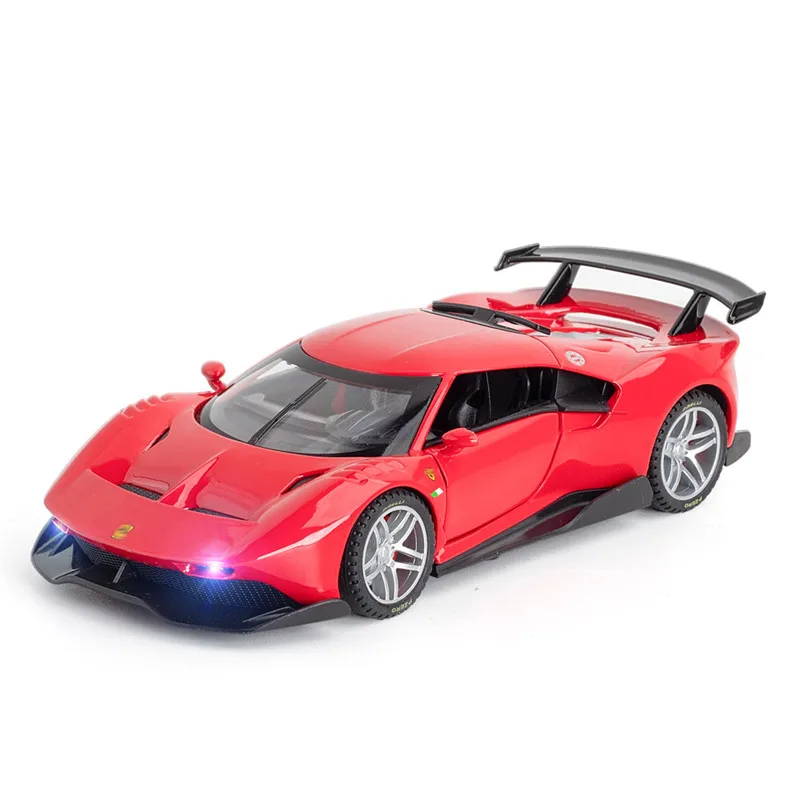 1:32 Ferrari P80C Diecast Alloy Model Car Miniature Concept Supercar Metal Racing Vehicle Gift For Children Christmas Toys Boys