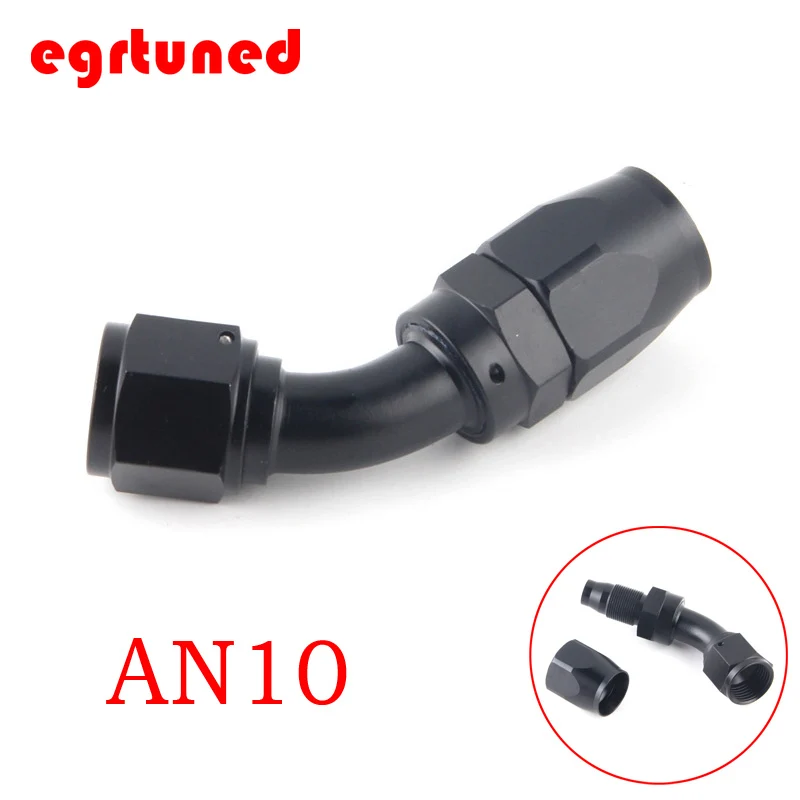 

AN10 Straight 45 90 180 Degree Oil Fuel Swivel Hose End Fitting Oil Hose End Adaptor Kit Black JT41