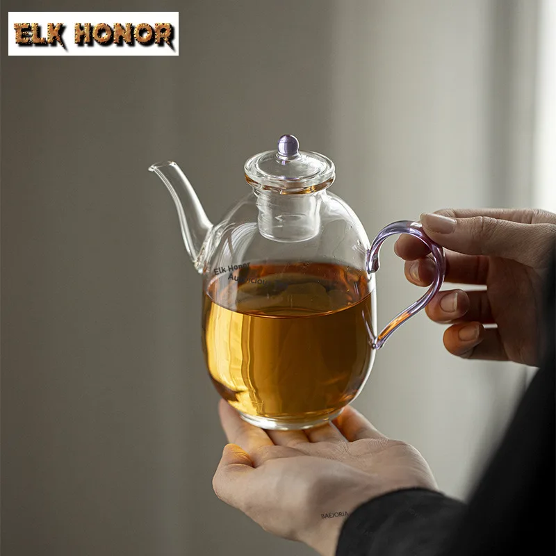 320ml Song Style High Borosilicate Glass Teapot Zen Tea Infuser Pot Tea Brewing Kettle With Strainer Chinese Kung Fu Tea Set