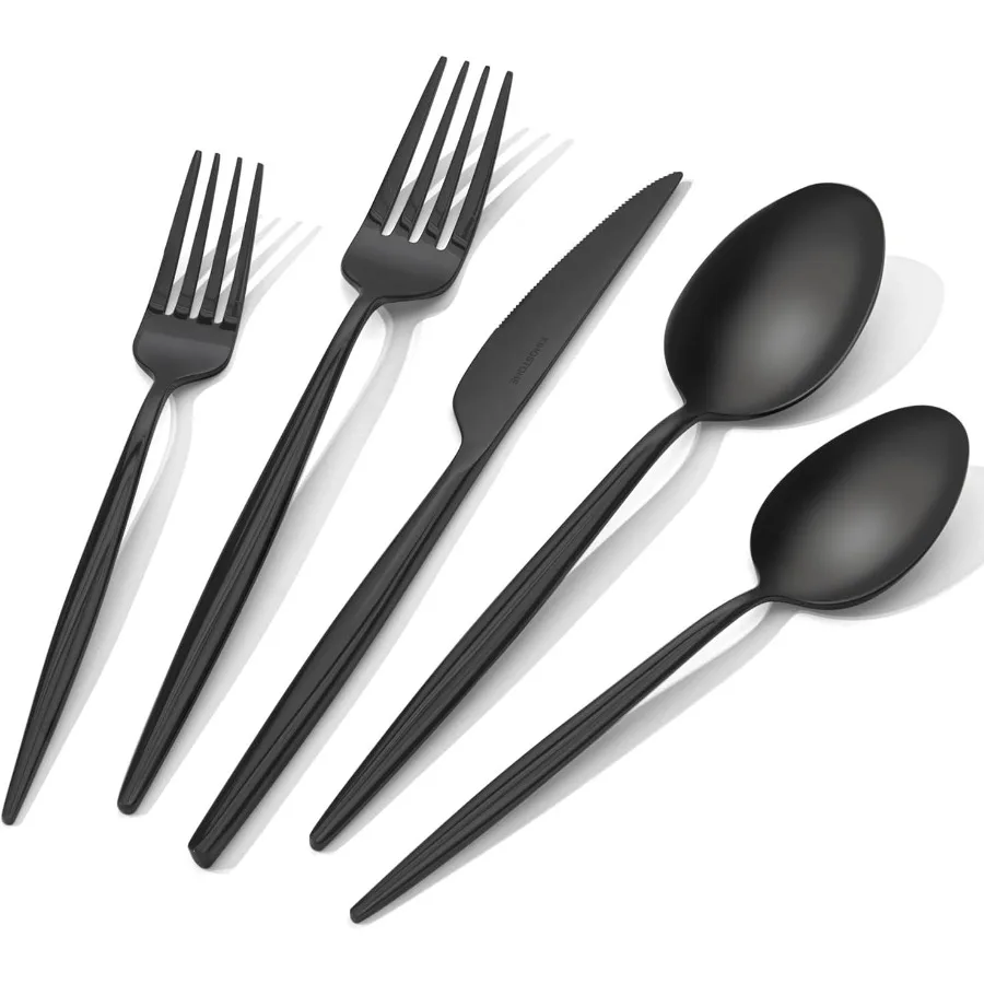 

Набор столовых приборов, набор столовых приборов из 40 предметов, набор столовых приборов премиум-класса из нержавеющей стали 18/10, посуда включает вилки, ножи, ложки для дома