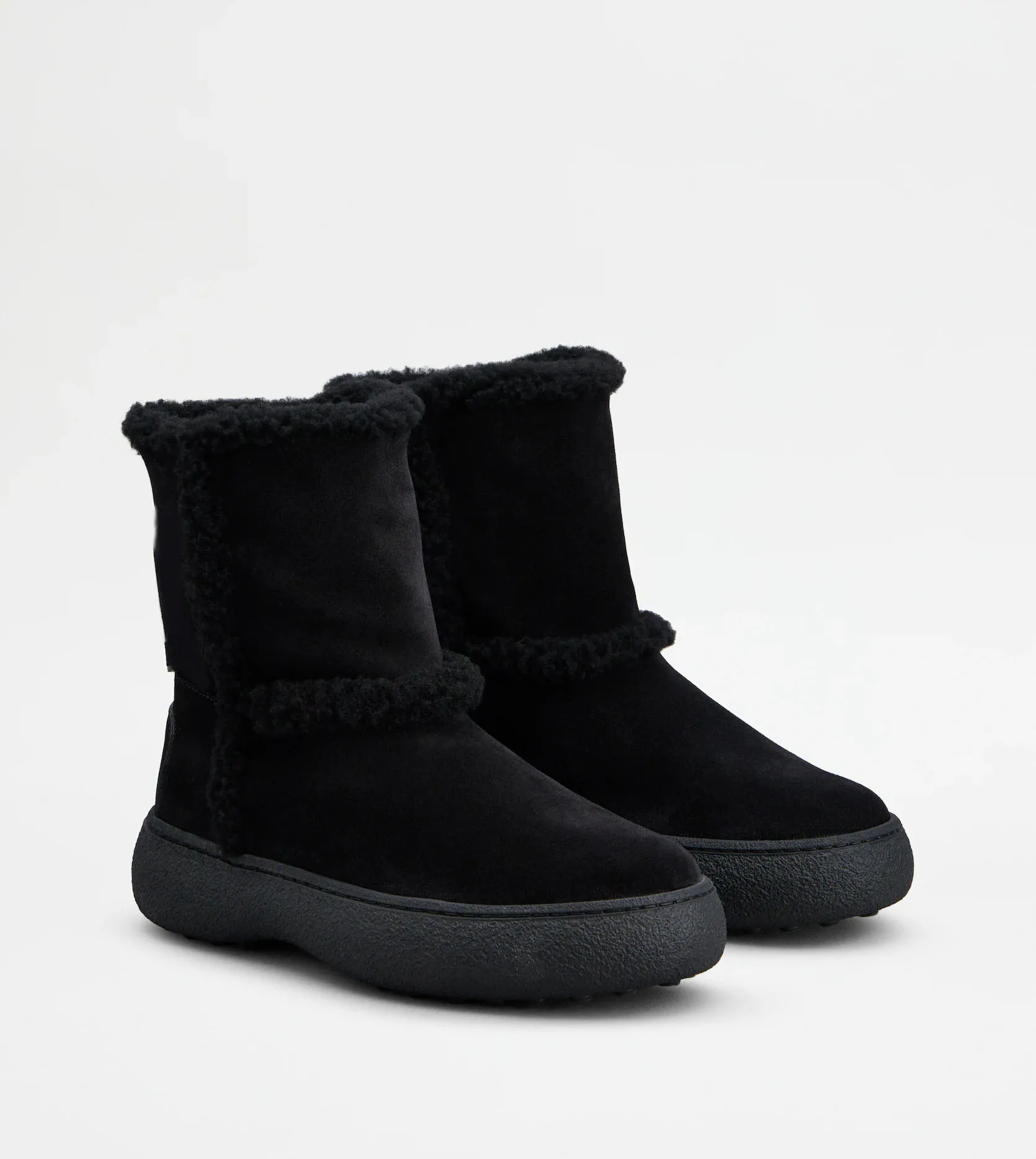 Women's Shoes Chain-detailed Suede Ankle Boots Shearling