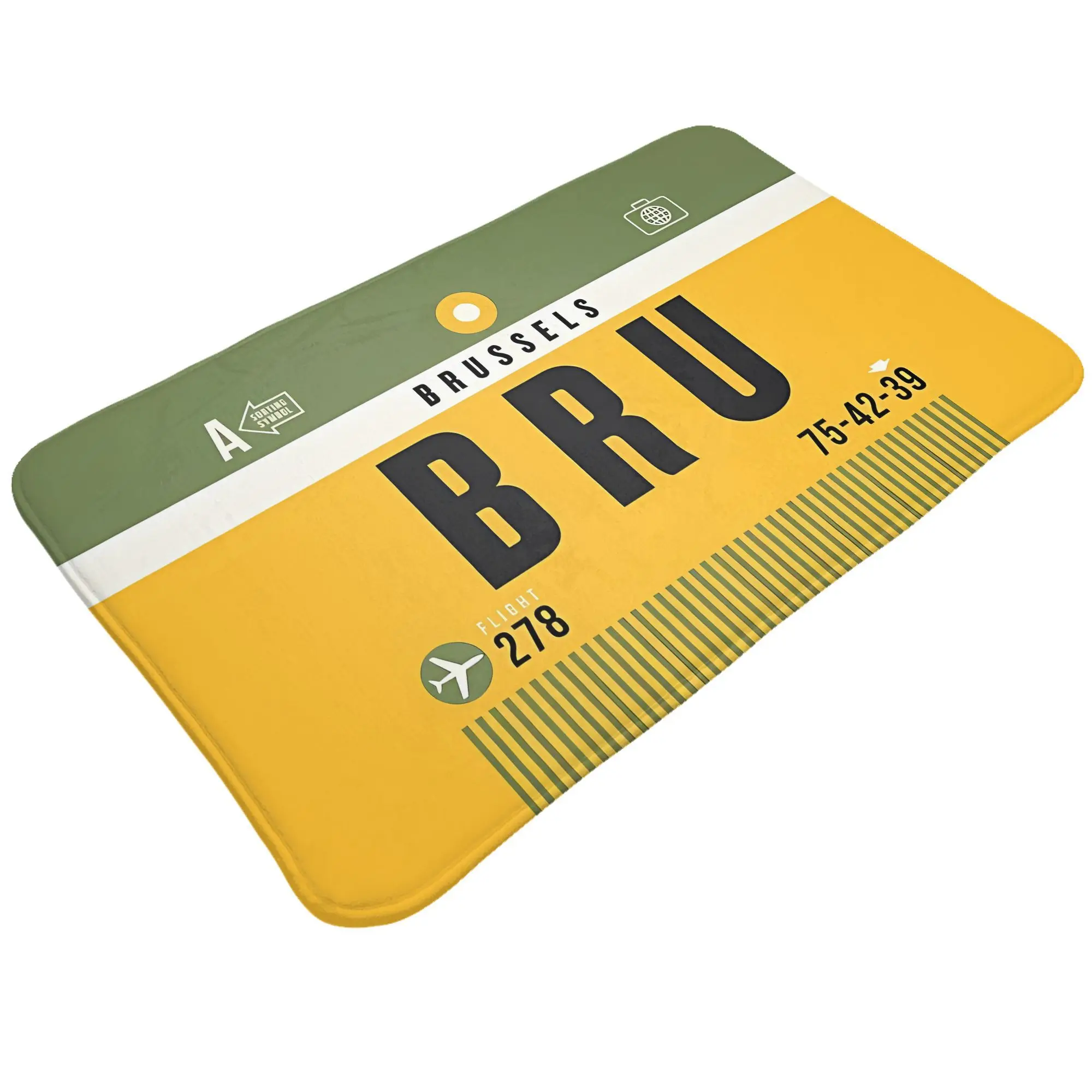 1pc Luggage Tag A BRU Brussels Belgium Christmas Decorations Bath Mat Doormat Kitchen Carpet Outdoor Rug Home Decor