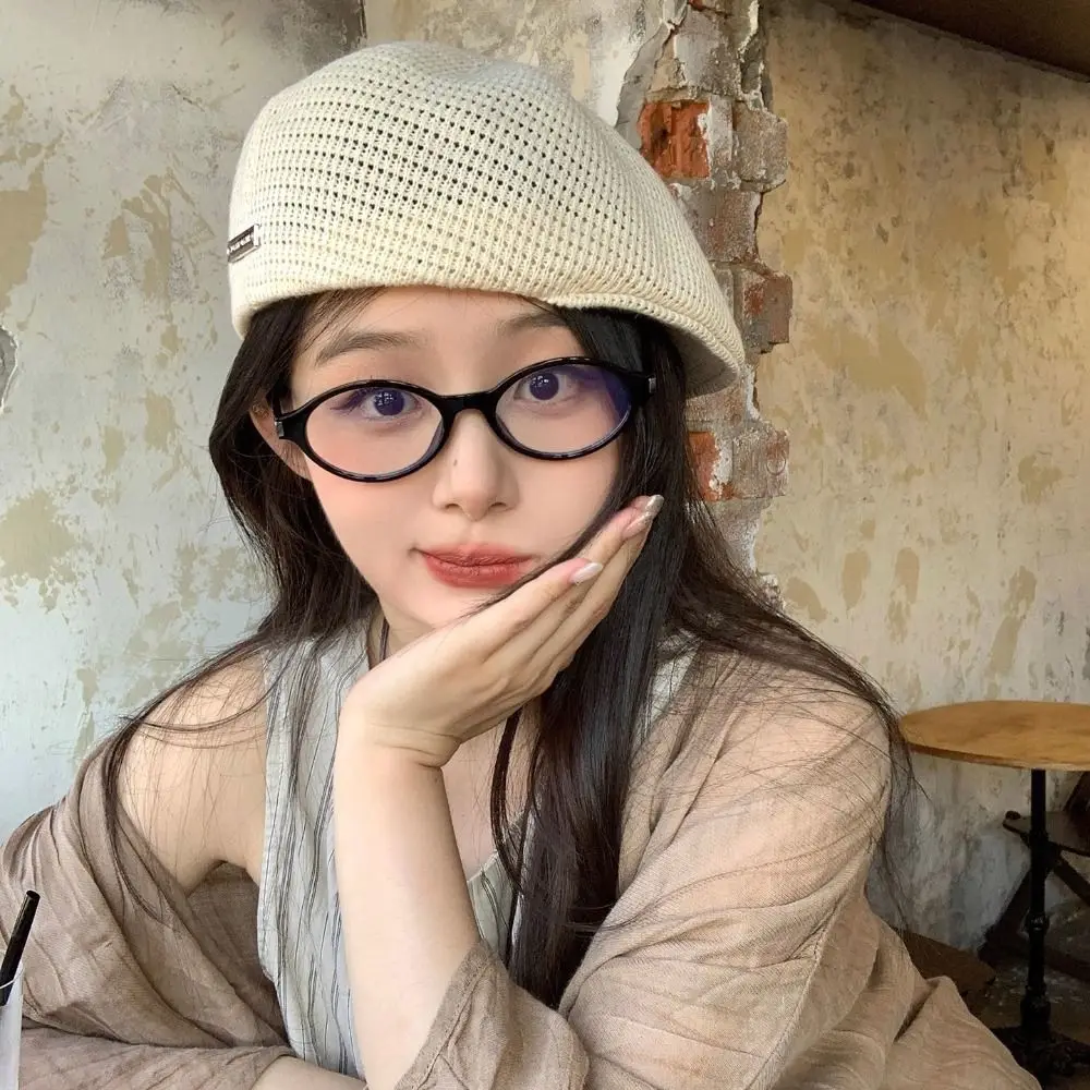 

Милый дышащий берет с вырезами, винтажная тканая шляпа в японском стиле, модная тонкая вязаная крючком вязаная шапка, весна