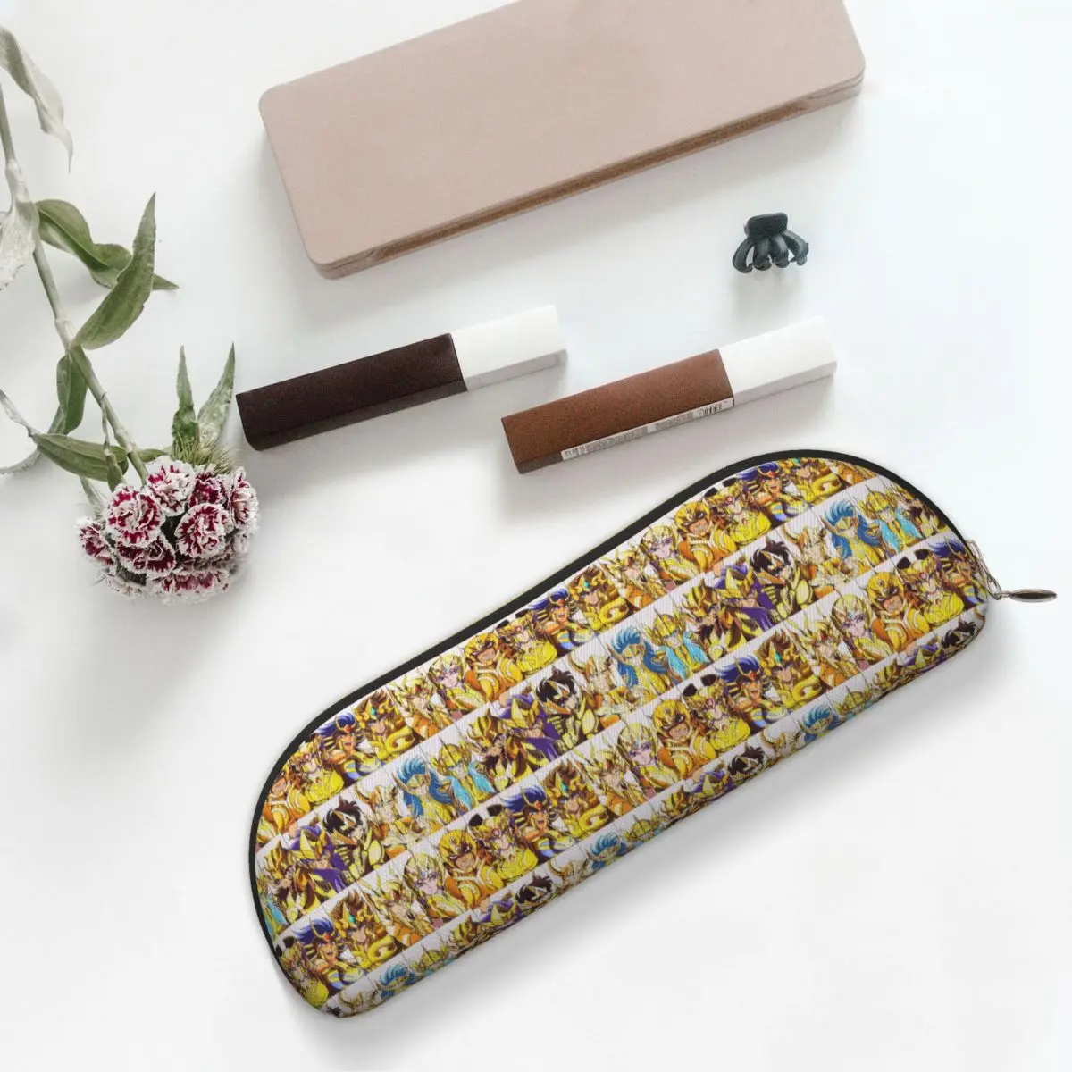 

Knights Of The Zodiac Pencil Case Pen Holder Storage Stationery Supplies Large Storage Pen Box Pencil Bag for Students Gifts