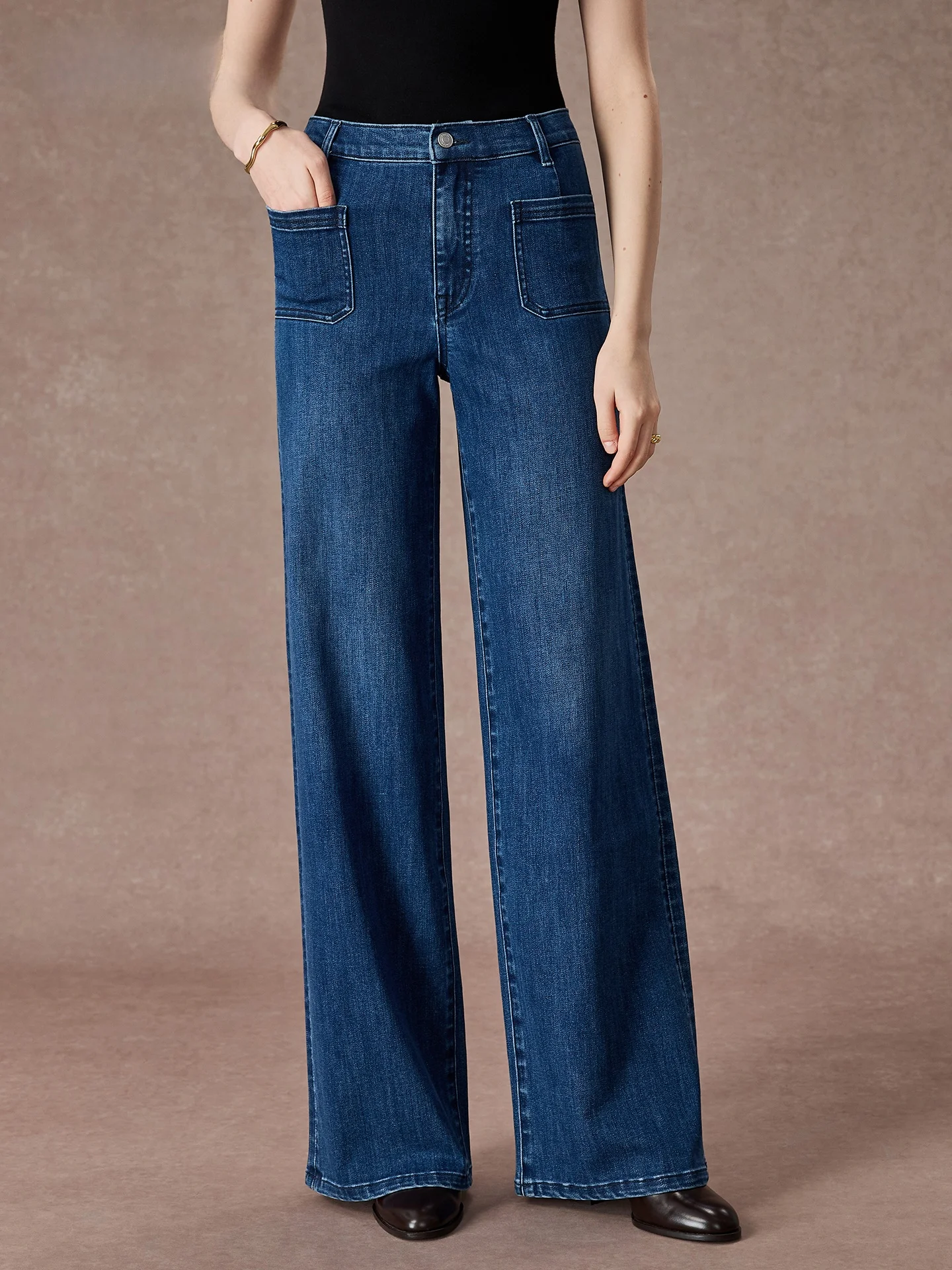 

Джинсы Lorene с высокой талией, прямые, женские, винтажные, в рабочем стиле, длинные брюки, широкие штанины, с декоративной строчкой, хлопковые, повседневные